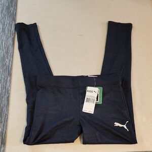 Puma Kids Black Heather Leggings Size L 12-14